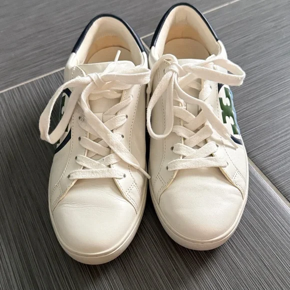 Tory Burch White and Blue Sneakers size 8.5 - Picture 2 of 8